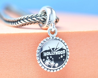 Colgante exclusivo de plata de ley con diseño inolvidable de Hollywood: colgante con temática de viajes para pulseras y collares.