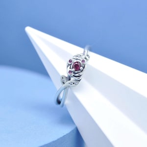 925 Sterling Silber Disney Schöne und das Biest Rose Ring, Modeschmuck, Geschenk für sie, Ringe für Frauen, Geschenk für Frau, Geschenk für Freundin
