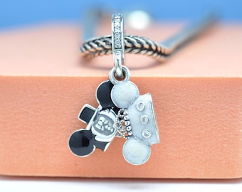 Pendentif mariage Minnie Mouse Mickey Mouse Parcs Disney en argent sterling : Collier pendentif