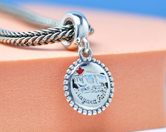 Sterling silver Exclusive Niagara Falls Canada Side Dangle Charm: Travel Themed Pendant