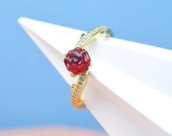 14k Gold Plated Beauty and the Beast Enchanted Rose Ring: Fashion Jewelry Gift