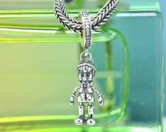 Sterling Silver Pinocchio Dangle Charm, Pandora Compatible