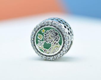 Sterling Silver Exclusive Parks Encanto Bruno Luisa Button Charm : Cubic Zirconia Enamel Bead