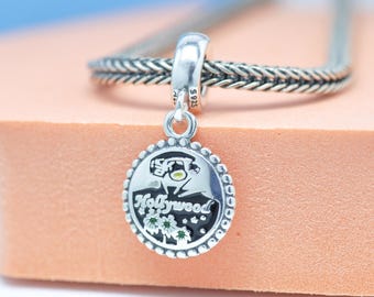 Sterling Silver Exclusive Hollywood Lights Los Angeles Dangle Charm Travel Pendant Jewelry