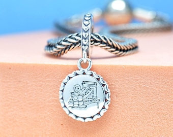 Sterling silver Exclusive Budapest Dangle Charm : Hungary Travel Themed Pendant