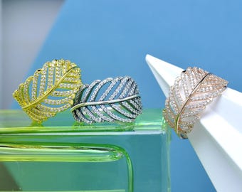 Handmade Light as a Feather Ring : Sterling Silver,Rose Gold & 14K Gold Plating