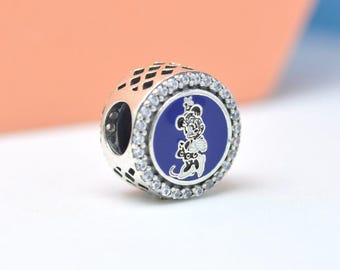 Sterling Silver Parks Exclusive Mickey Mouse Hanukkah Charm : Cubic Zirconia Enamel Bead