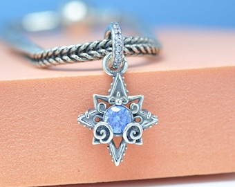 Disney Askungen Blå Stjärna Hänge i Sterlingsilver med ljusblå kubisk zirkonia