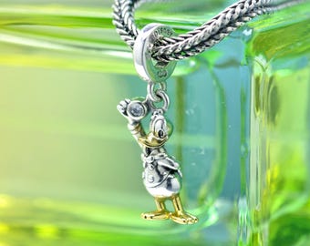 Sterling Silber Donald Duck Anhänger, Pandora kompatibel