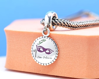 Sterling Silver New Orleans Travel Vacation Dangle Charm Pendant For Bracelets Necklaces