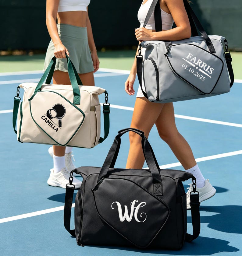 Personalized Embroidered Pickleball Bag, Custom Name Pickleball Crossbody, Sports Paddle Bag, Pickleball Gift for Mothers and Daughters image 12