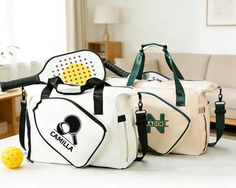 Personalisierte, bestickte Pickleball-Tasche, Pickleball-Umhängetasche mit individuellem Namen, Sportschlägertasche, Pickleball-Geschenk für Mütter und Töchter