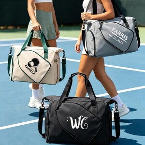 Personalisierte, bestickte Pickleball-Tragetasche, individuelle Sporttasche mit Schlägerfach Bild 13