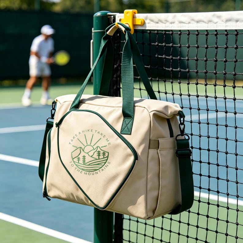 Personalisierte, bestickte Pickleball-Tragetasche, individuelle Sporttasche mit Schlägerfach Bild 4