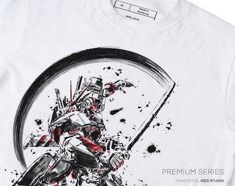 Camiseta masculina de manga curta com estampa de anime japonês Gundam Astray Mobile Suit