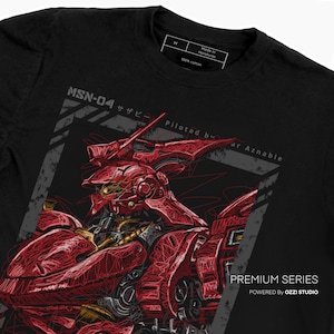 Sazabi Mobile Suit Gundam Japanese Anime Men's Short Sleeve Tshirt Graphic Tees