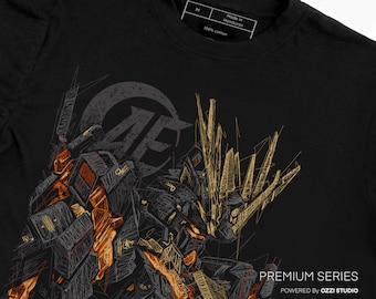 Banshee Mobile Suit Gundam Japanese Anime Men's Short Sleeve Tshirt Graphic Tees