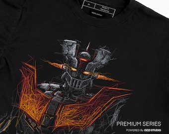 Camiseta masculina de manga curta Mazinger Z Super Robot Anime japonês com estampa gráfica