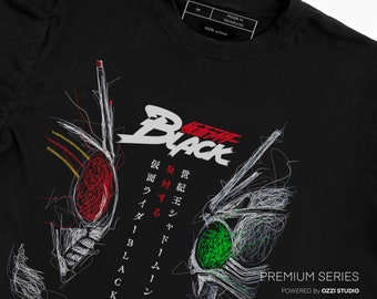 Camiseta masculina de manga curta Kamen Rider Black VS Shadow Moon, anime japonês, camisetas gráficas