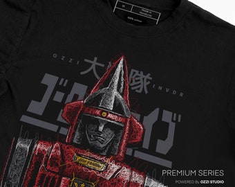 Camiseta masculina de manga curta com estampa de super robô Goggle V, anime japonês