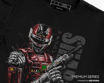 Camiseta masculina de manga curta e estampa de anime japonês Sharivan