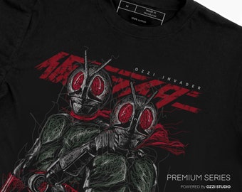 Camiseta masculina de manga curta Kamen Rider Ichigo e Nigo, anime japonês, estampa gráfica