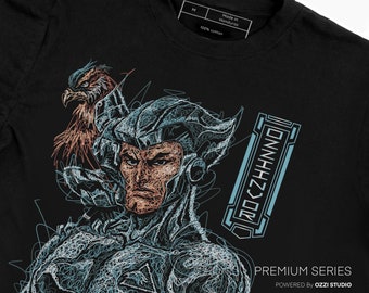 Camiseta masculina de manga curta de anime japonês Silver Hawks com estampa
