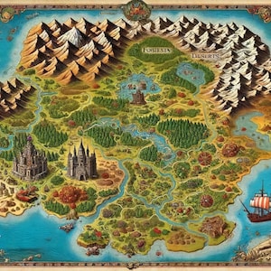 Une carte fantastique personnalisée pour vos livres, jeux, campagnes D&D et bien plus encore !