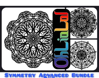 Mandalas geométricos para colorear a mano: Conjunto avanzado (Descarga digital)