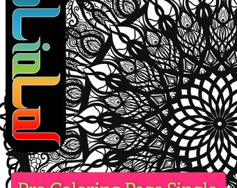 Página para colorear de mandalas geométricas: Diseño simétrico profesional (descarga digital)