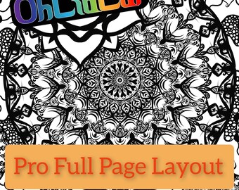 Página para colorear de mandalas geométricas nivel PRO: Libro para colorear simétrico imprimible (1 página, descarga digital) "Corazones y piedras". Diseño