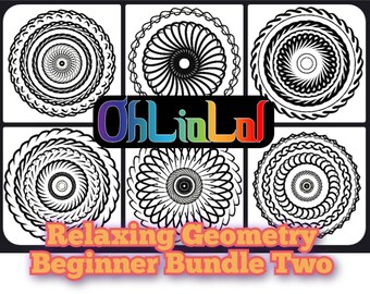 Páginas para colorear de mandalas geométricos: Kit para principiantes (Descarga digital)