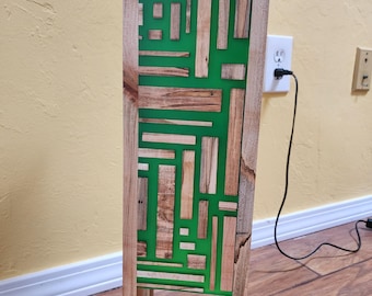 Ambrosia Maple and Green Epoxy Floor Lamp