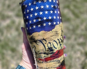 Patriot Tumbler, 30 oz Stainless Steel, Constitution, We the People
