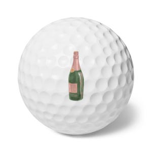 Custom Champagne Golf Balls Set, Party Favor, Golf Gifts, Golfer Accessories, Wedding and Celebration Golf, Unique Golf Balls