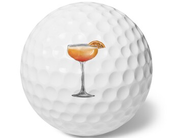 Golf Balls Set With Cocktail Design, Fun Gift for Golf