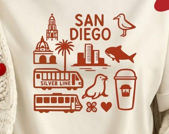 Maglietta della città di San Diego, maglietta souvenir della California Comfort Colors, per gli amanti della baia di San Diego