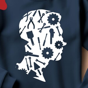 Mechanical Mind TShirt, Tool Head Graphic Tee, Gear Brain Art Shirt, Engineer Gift, Maker Space Shirt Industrial Design Tee, STEM Gift Idea