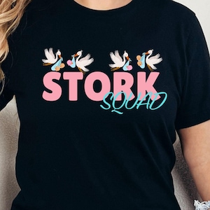 Oversize Stork Squad TShirt, Baby Shower Gift, Baby Shower Squad, Family Maternity Shirt, Labor & Delivery Nurse Shirt Mother Baby Nurse Tee