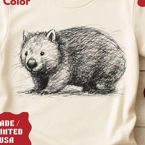 Hand-Drawn Wombat Sketch T-Shirt: Australian Wildlife Graphic Tee