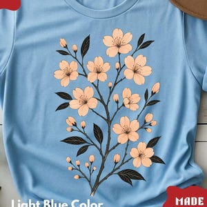 Vintage Japanese Cherry Blossom Shirt – Pressed Floral Style Tee with Sakura Aesthetic | Nature-Inspired Gift | Cherry Blossom Tree Shirt