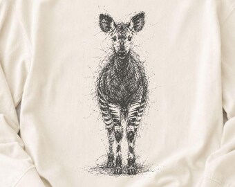 Camiseta con dibujo de okapi de pie, Comfort Colors, camiseta de animales salvajes africanos, regalo para amantes de la naturaleza.