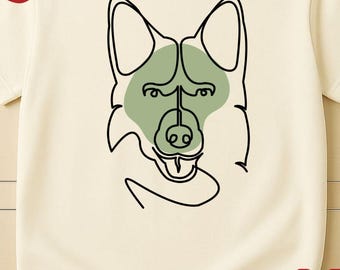 Maglietta con motivo Pastore Tedesco Comfort Colors, Maglietta con disegno stilizzato di Pastore Tedesco, Felpa K9, Maglietta Deutscher Schäferhund, Maglietta personalizzata