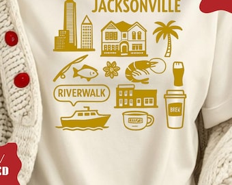 Jacksonville  Florida Shirt,  Riverside, Shrimp, DUUUVAL & More,  Tee for Jax Lovers and Florida Fans