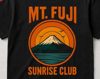 Camiseta retro del Monte Fuji: Camiseta gráfica del amanecer en Japón