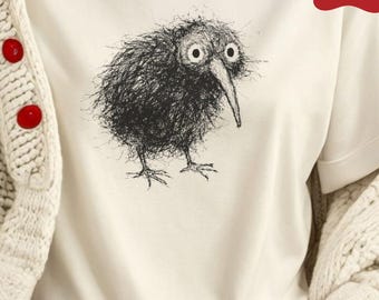 Kiwi Bird Sketch Shirt, Comfort Colors New Zealand Bird Tee, Hand-Drawn Aotearoa Bird Gift for Adults, Kids