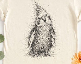 Camiseta con dibujo de cacatúa, camiseta con estampado de loro de Comfort Colors, regalo para amantes de las aves.