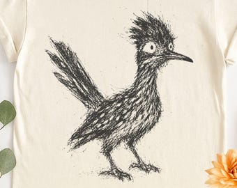 Roadrunner Bird Sketch Tee,  Comfort Colors® Funny  Roadrunner Shirt,  Wildlife Lover Southwest Graphic T-Shirt Gift