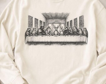 Camiseta divertida de animales de la Última Cena, Comfort Colors® Camiseta para amantes de los animales, parodia religiosa Regalo cristiano, Camiseta con humor de iglesia
