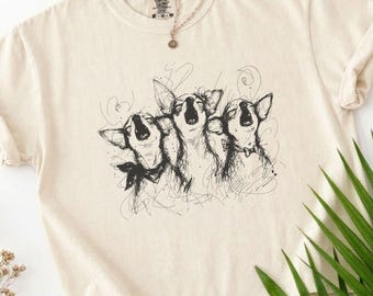 Singing Chihuahuas Shirt, Funny Dog Choir Comfort Colors Boxy Tee, Pet Lover Adults, Kids Gift
